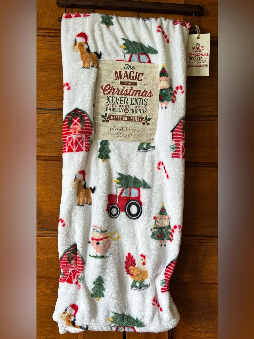 Farm Animal Christmas Magic Throw Blanket